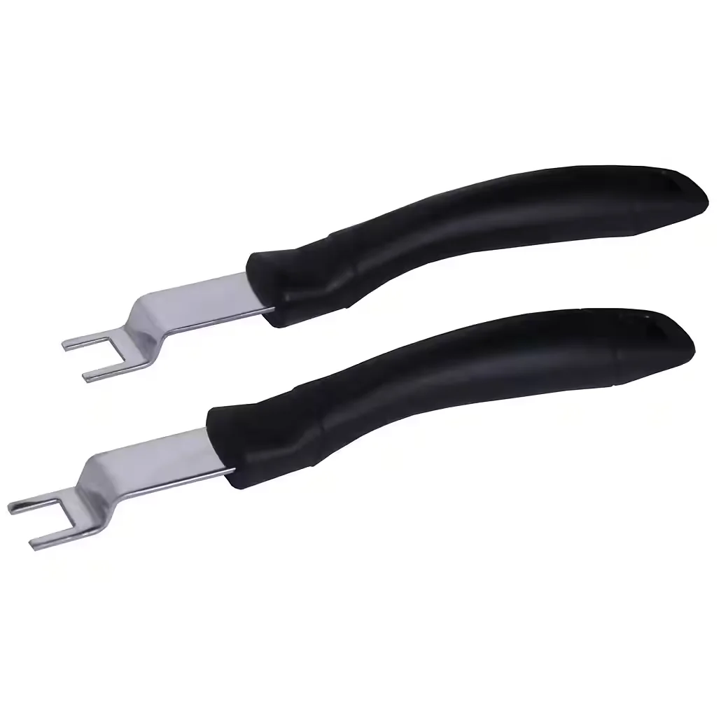 MELKO Universal Grillrost-Griffe Set, 2x Edelstahl 24 cm, Kunststoff