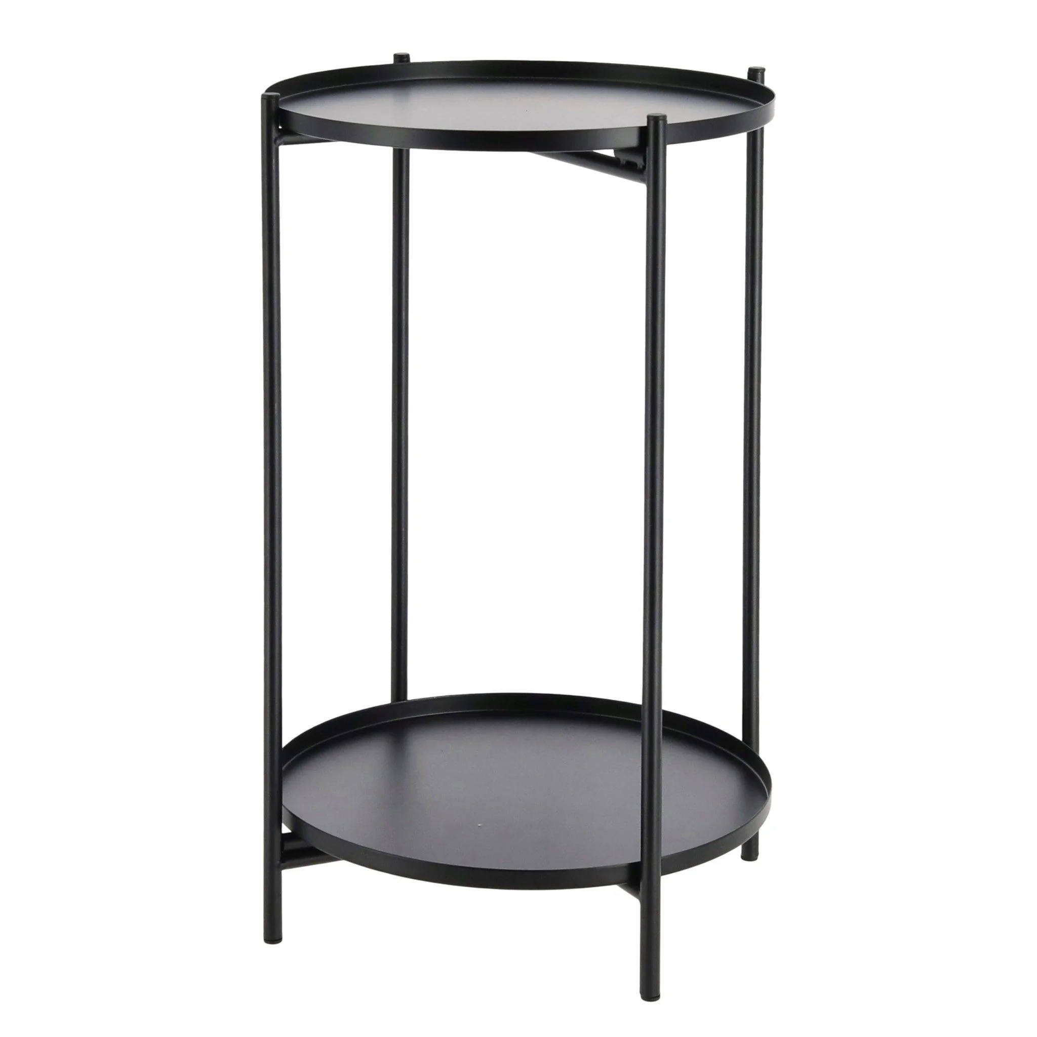 MEINPOSTEN Beistelltisch Couchtisch rund 28x48 cm schwarz creme weiß