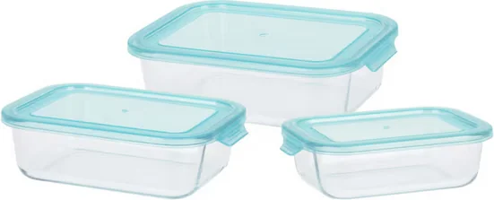 KOOPMAN Glas Frischhaltedosen Vorratsdosen Set 3 teilig mit Deckel