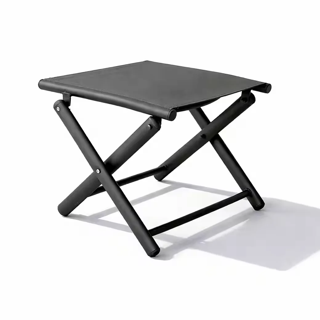 MOJAWO Garten Armlehnstuhl Klapphocker Fußhocker Textilene Anthrazit
