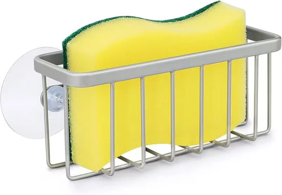 FELIXLEO Schwammhalter Organizer für Küchenspüle Mattsilber