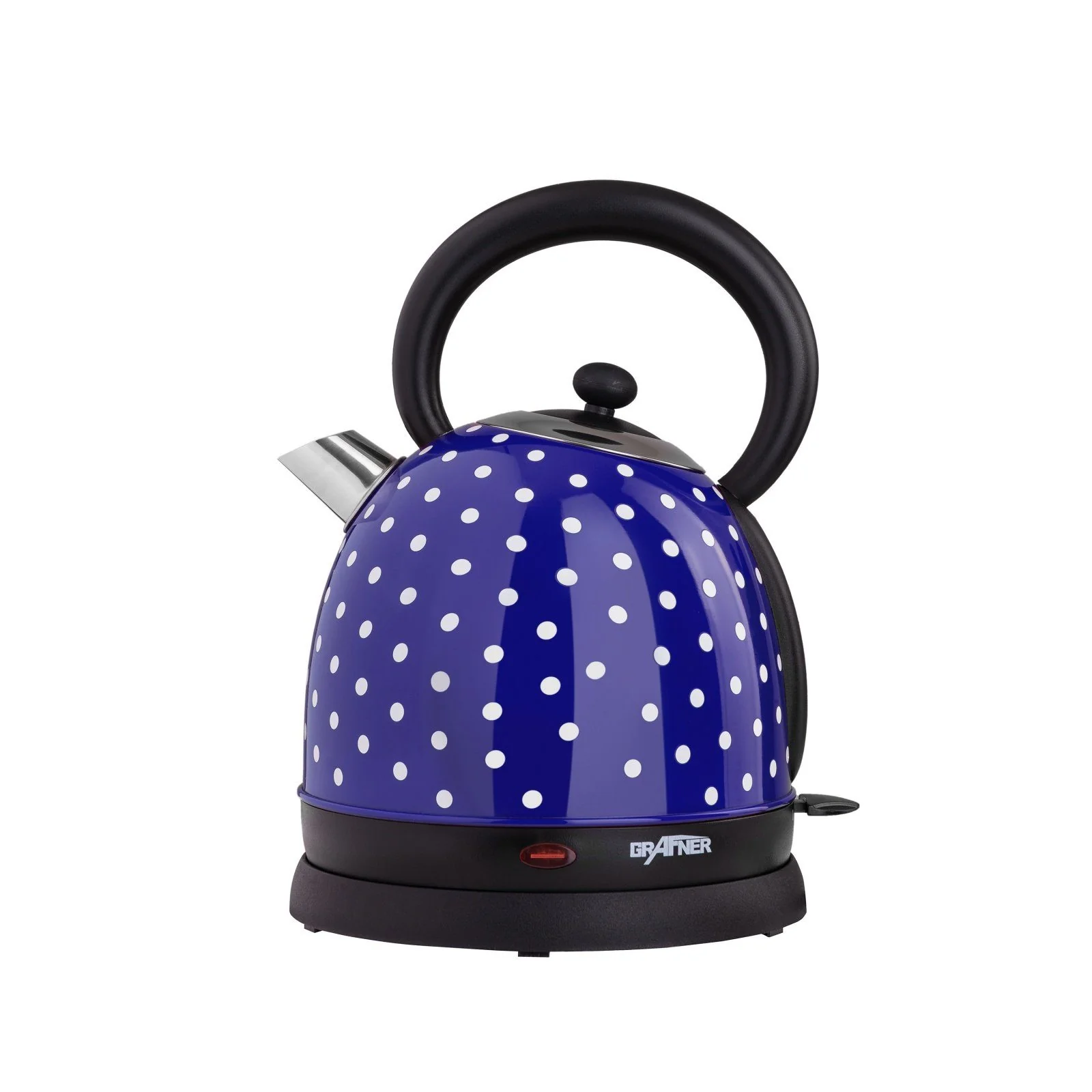 Grafner Retro Wasserkocher 1,8 Liter 2200W blau Pünktchen WK10862