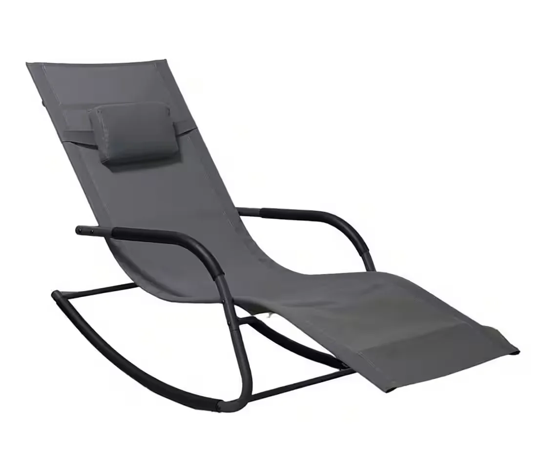 Spetebo Schaukel-Gartenliege Sonnenliege mit Kopfkissen 147 x 63 cm