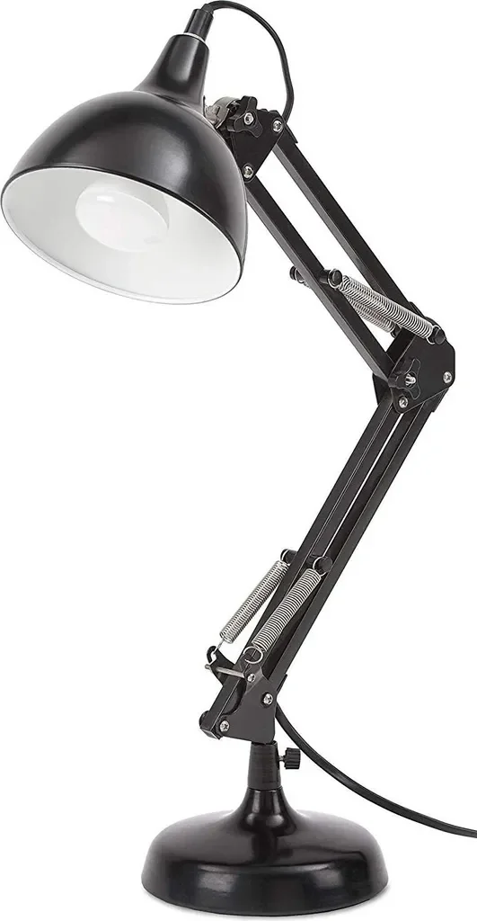BRUBAKER Metall Schreibtischlampe schwarz, verstellbarer Arm, 53 cm